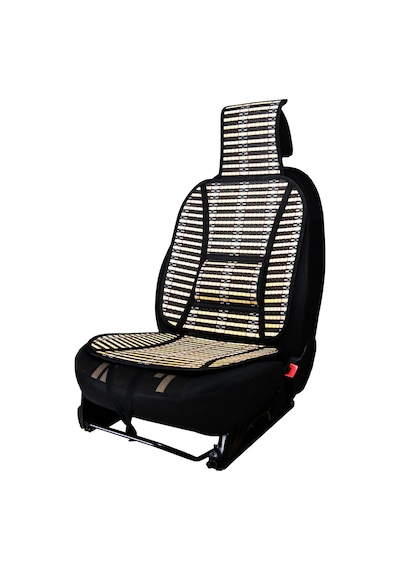 Oto Hasır Bambu Minder Ön Siyah İkili Takım Bel Destekli Terletmez Wf-1069