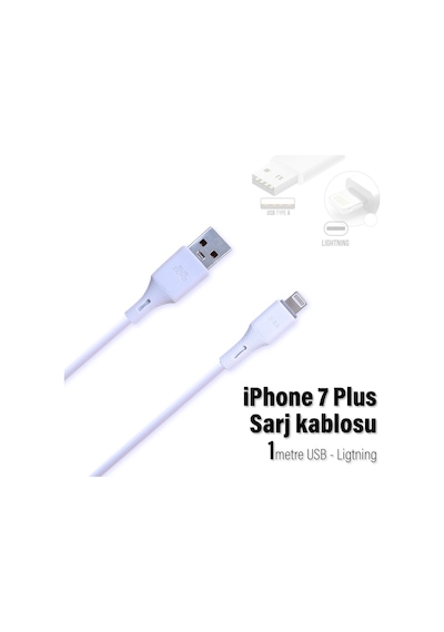 Apple iPhone Uyumlu 7 Plus Şarj Kablosu 3.4a Usb - Ligtning