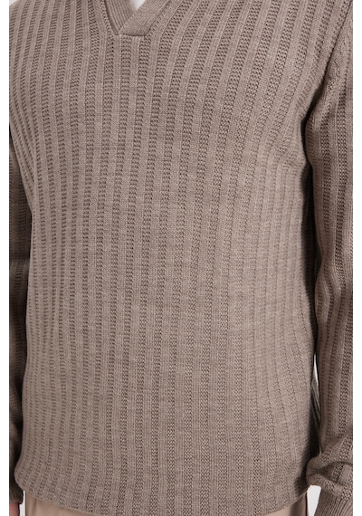 Tudors Erkek Standart Fit Normal Kesim Polo Yaka Kahverengi Kazak-46288 Tudors Erkek Standart Fit Normal Kesim Polo Yaka Kahverengi Kazak-46288