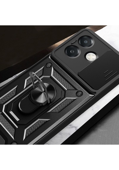 Oppo A3x 4g Kılıf Magnetik Standlı Kamera Korumalı Sürgülü Vega Kapak