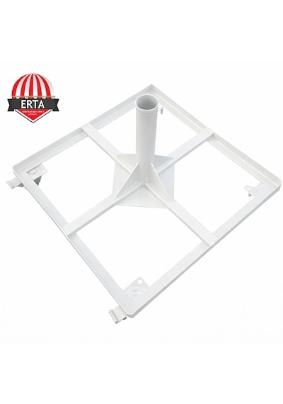 60 Cm X 60 Cm Mermerli Şemsiye Ayağı Altlığı Tekerlekli Stoplu Tüm Şemsiyelere Uyumludur Beyaz