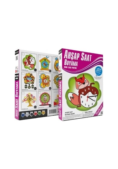 Ahşap Saat Boyama - Lazer Kesim Ahşap Saat Ve Mekanizması + 6 Boy