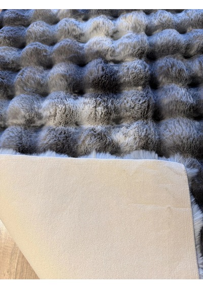 Hoom Rugs Rabbit 420 Multi Gri Çift Renkli Peluş Halı Çok Renkli
