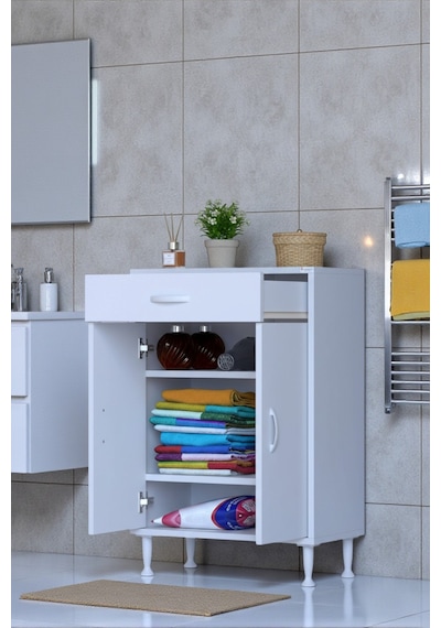 Eliusta Taha 55 Cm 3 Bölmeli Beyaz Çok Amaçlı Dolap 2 Raflı Banyo Mutfak Dolabı 55x88x32,5 Cm Düzenleyici Beyaz Eliusta Taha 55 Cm 3 Bölmeli Beyaz Çok Amaçlı Dolap 2 Raflı Banyo Mutfak Dolabı 55x88x32,5 Cm Düzenleyici Beyaz