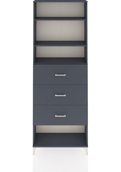 Arges Dolap 3 Raflı 3 Çekmeceli 88x30x243 Antrasit-antrasit Antrasit
