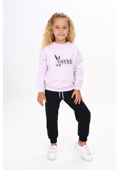 Toontoy Kids Toontoy Kız Çocuk 2'li Takım Baskılı Bisiklet Yaka Sweatshirt & Beli Paçası Lastikli Jogger Eşofman Altı 2 İplik Lila Toontoy Kids Toontoy Kız Çocuk 2'li Takım Baskılı Bisiklet Yaka Sweatshirt & Beli Paçası Lastikli Jogger Eşofman Altı 2 İplik Lila