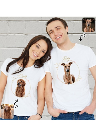 Bk Gift Kişiye Özel İki Evcil Hayvan Tasarımlı Beyaz Tişört-4, Sevgiliye Hediye, Arkadaşa Hediye, Trend T-shirt Kobitmeyencom33926 Bk Gift