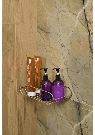 Silver Oval Köşeli Sabunluk /düzenleyici / Şampuanlık / Metal /paslanmaz/askı / Banyo Aksesuarı Gümüş