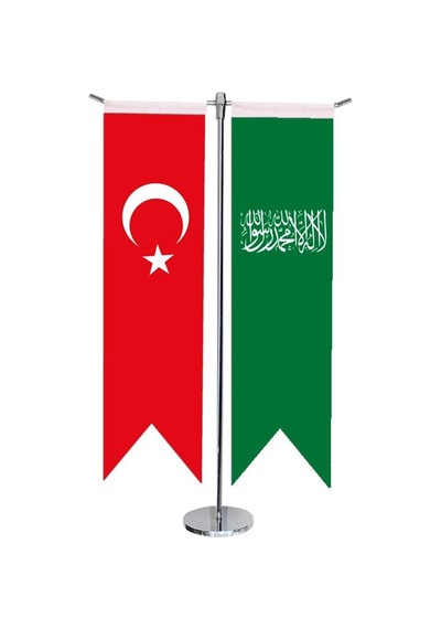 Masa Üstü Kırlangıç Yeşil Kelimei Tevhid + Türk Bayrağı + Krom T