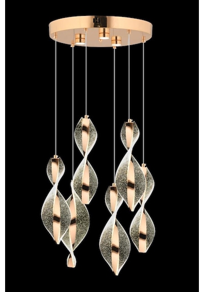 İstanbul Avize Mars 6'lı Gold Kumandalı 3 Renk Led Lüx Modern Ledli Avize