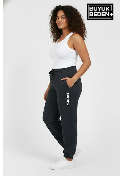 Superlife Kadın Büyük Beden Brooklyn Baskılı Paça Lastikli Jogger İnce Eşofman Altı Spr26beak951-2 Gri Superlife Kadın Büyük Beden Brooklyn Baskılı Paça Lastikli Jogger İnce Eşofman Altı Spr26beak951-2 Gri