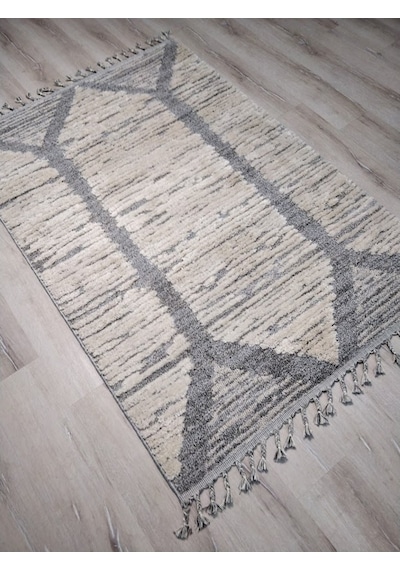 Eko Halı Sydney Sdy01 White Grey Modern Dokulu Halı 120X180 Cm