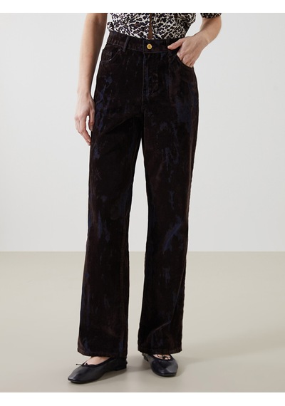 Lcw Jeans Kahverengi Straight Fit Batik Desenli Kadın Jean Pantolon