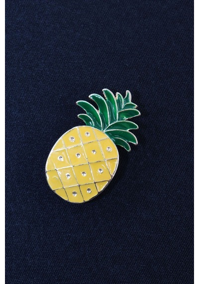 Kristal Taşlı Ananas Broş. Yaka İğnesi Broş. Taşlı Broş. Kadın Broş. Erkek Broş. Broş. Ananas Broş. Çok Renkli