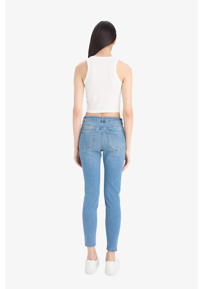 DeFacto Skinny Fit Yüksek Bel Düz Paça Uzun Jean Taş Yıkama Pantolon D8189AX25SPNM85