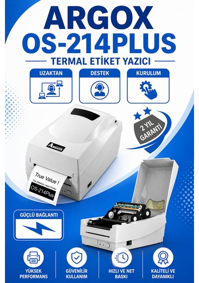 Argox Os 214 Plus Hızlı & Ergonomik Barkod Yazıcı Uzaktan Destek Ve Kurulum