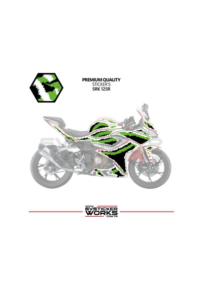 Rks Srk 125r - 250rs Kaplama Sticker Air Brush Motor Kaplama Modeli Hazır Kit Tüm Yıllar Uyumlu Yeşil