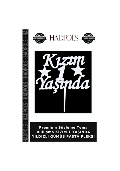 Premium Süsleme Tema Buluşma Kızım 1 Yaşında Yıldızlı Gümüş Pasta Pleksi