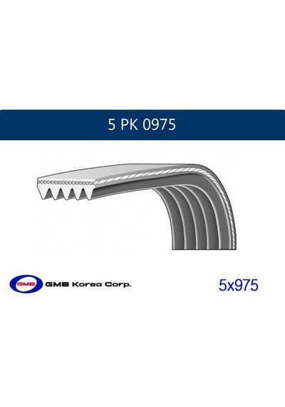 GMB 5PK0975 V Kayışı Corolla Uyumlu 4Afe Ae101 5Pk975