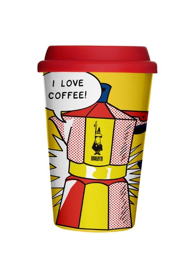 Bialetti Lictenstein Porselen Take Away Mug Kapaklı