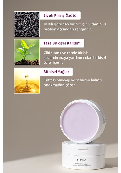 Midha Rice Cleansing Nemlendirici Makyaj Temizleme Balmı 100 ML