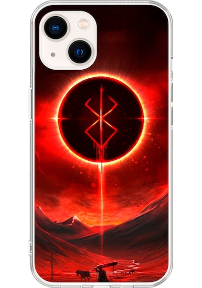 Apple Uyumlu iPhone 13 Mini Şeffaf Kılıf Berserk Tasarımlı 1