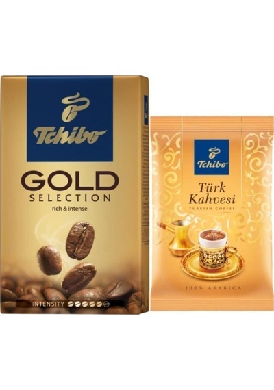 Tchibo Gold Selection Öğütülmüş Filtre Kahve 250 G + Türk Kahvesi 100 G