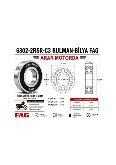 6302-2rsr-c3 Rulman-bilya Fag - Arr6302fag