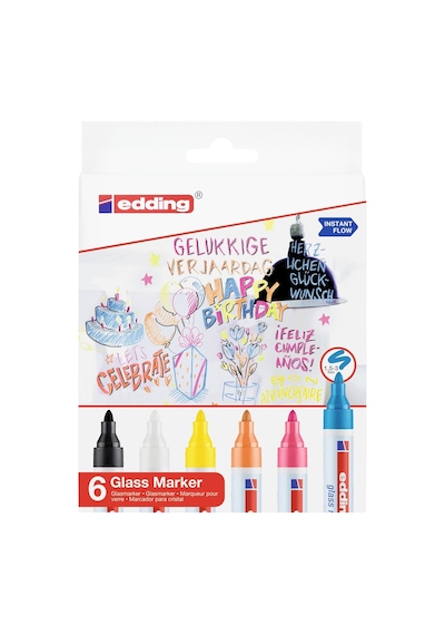 Edding Cam Yazı Tahtası Kalemi E-95 6 Lı Set