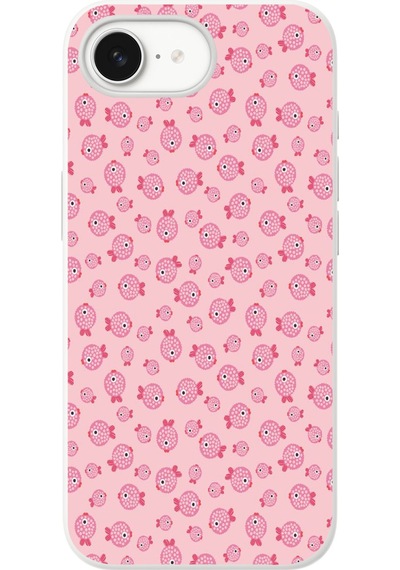 İphone 16e Uyumlu Pembe Balıklar Baskılı Silikon Kılıf