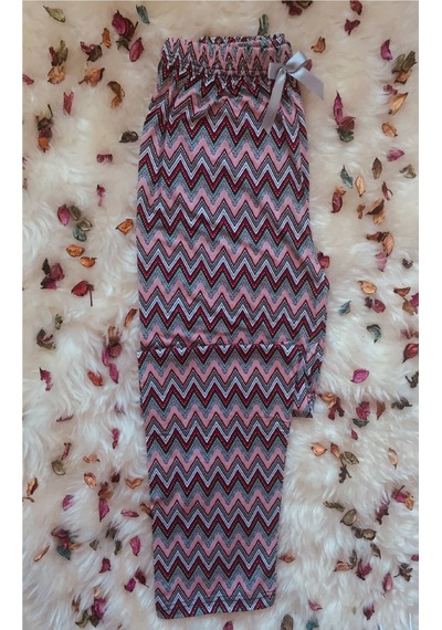 Cepsiz Viskon Yazlık Kadın Pijama Altı V35 Kırmızı