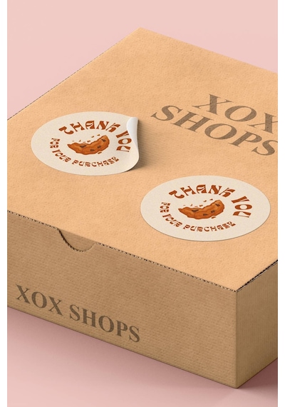 Kurabiyeli Thank You Purchase Sticker 3x3cm St2206 Çok Renkli