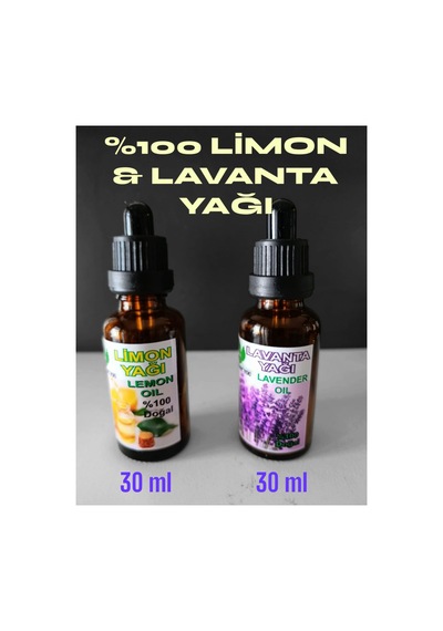 %100 Doğal Bitkisel Limon Yağı 30 Ml + Lavanta Yağı 30 Ml İkisi Birlikte