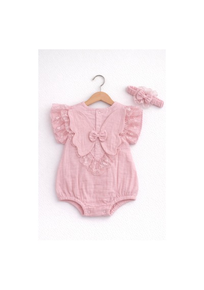 Kardeşler Bebe Müslin Body & Zıbın Fiyonk Detay Pembe