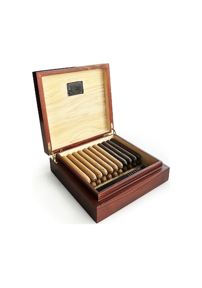 Mezmob Masif Yerli Sedir Ağacı Humidor Puro Kutusu Küçük Boy