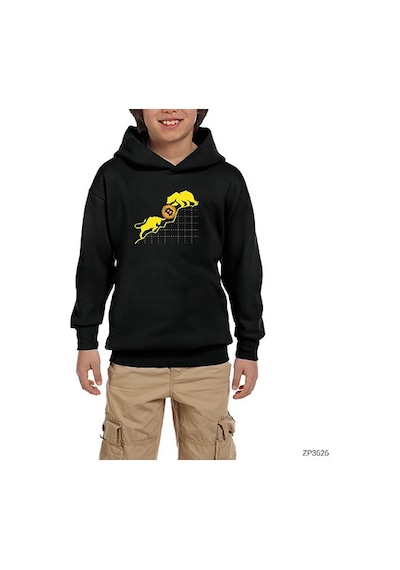 Zepplin Giyim Bitcoin Kripto Para Ayı Ve Boğa Siyah Çocuk Kapşonlu Sweatshirt
