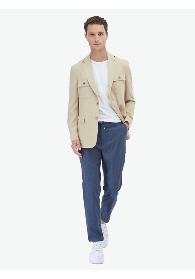 Kip Bej Düz Modern Fit Ceket Çok Renkli