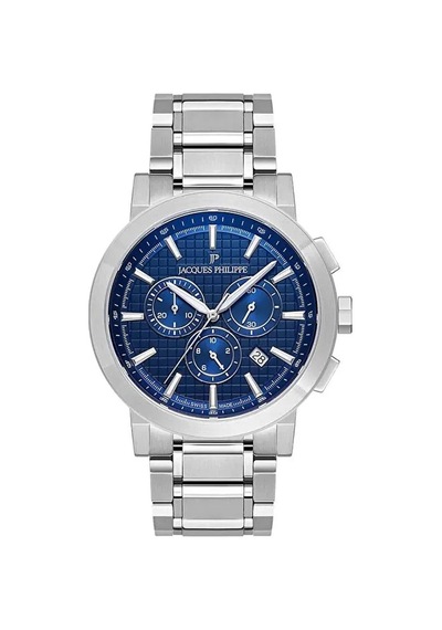 Jacques Philippe Jpqgc171336n Quartz Çelik Gri Mavi Kadran 43 Mm Erkek Kol Saati Gri