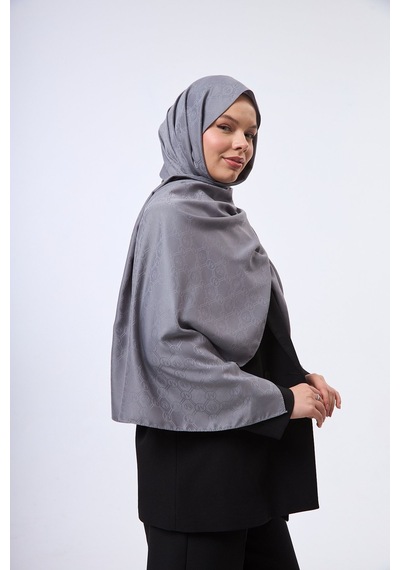 Mirsoy Scarf Mir Modern Desen Şal Açık Gri
