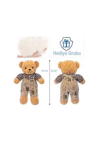 Kıyafetli Ayı 60 Cm Figür Peluş Oyuncak - Büyük Peluş Oyuncak - Tgs-p202590 Çok Renkli
