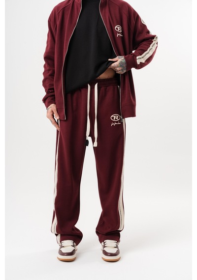 Respire Erkek Ffb Şerit Detaylı Doubleface Baggy Eşofman Altı Bordo