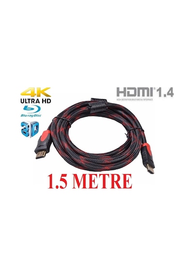1.5 Metre Hdmi Kablosu Görüntü Ses 4K 1080P 3D PS3 PS4 LCD Altın