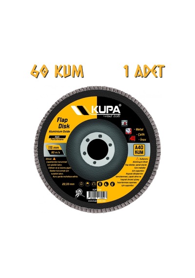 Kupa Katlı Flap Disk Zımpara A60 Kum