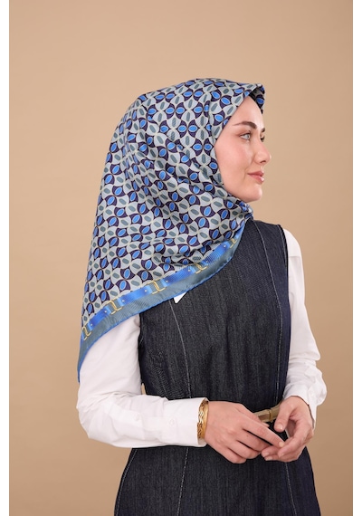 Silk Home Twill İpek Eşarp 11481-08 Çelik Mavi, Saks, Sarı, Mor