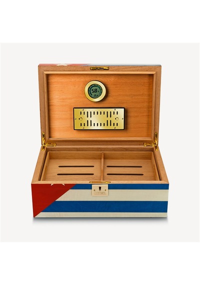 Lubinski Cedar Puro Kutusu Humidor Cuba Flag 50s