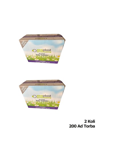 Ecoplast  240 L Siyah Hantal Konteyner Çöp Torbası - 100 x 150 CM - 600 G - 10 Adetlik 20 Rulo