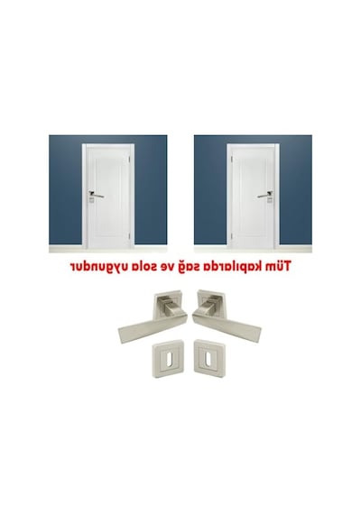 Nikel İnox Kare Rozetli Oda Kapı Kolu Takımı