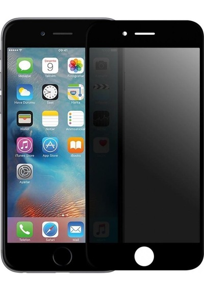 Bi 2,5d Prıvacy Super Glass Apple Uyumlu   iPhone , 7/8/se Siyah Ekran Koruyucu