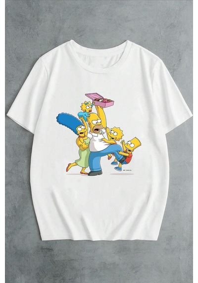 Flood Of Style Unisex Çılgın Aile Tasarım Tshirt Beyaz