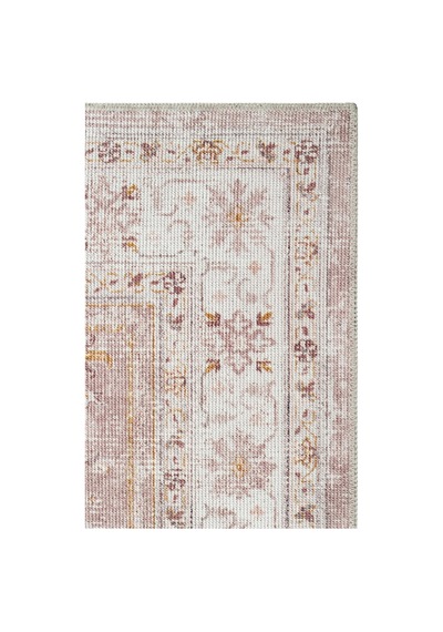 Eko Halı Elista Els 201 Cream Beige Kaydırmaz Yıkanabilir Vintage Desenli Kilim Krem Bej